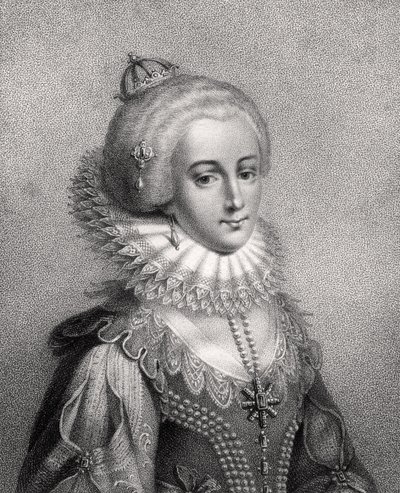 Elisabetta, Regina di Boemia, incisa da Bocquet, da 